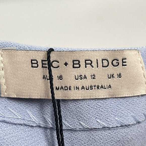 Bec + Bridge Light Blue Karina Strapless Maxi Dress Ruched Sz US 12 NWT - Picture 4 of 7